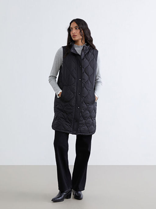 Dik Yaka Kapitone Kad?n ?i?me Yelek