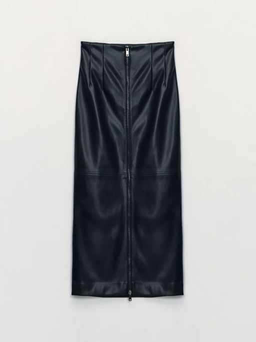 Юбка из искусственной кожи с молнией / Zarina