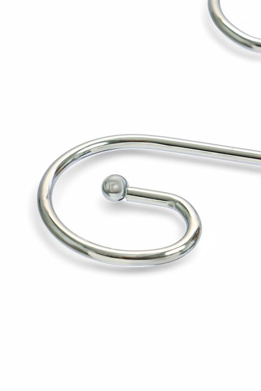 Подставка для бокалов, серебристая с коричневым основанием, на 6 бокалов