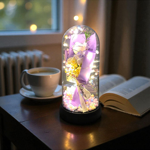 Светильник "Букет роз" в коробке (сиреневый)