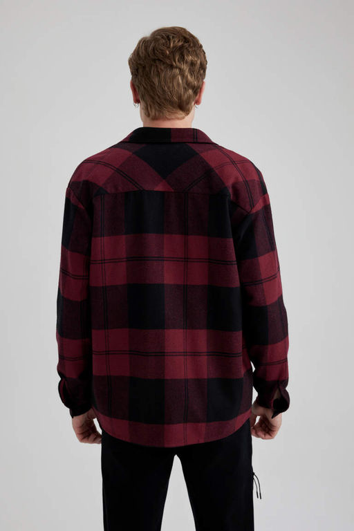Рубашка Relax Fit в клетку с длинным рукавом Lumberjack - Defacto фото 7