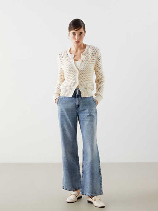 Wideleg Kad?n Jean Pantolon