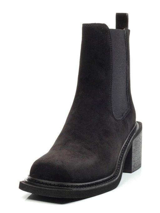 04-E21W-1B BLACK Ботинки зимние женские (натуральная замша, натуральный мех)