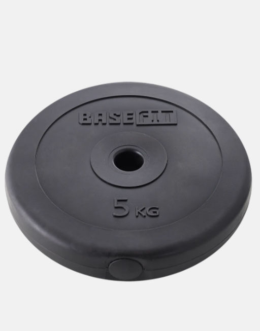 Диск пластиковый BASEFIT BB-203 5 кг, d=26 мм, черный