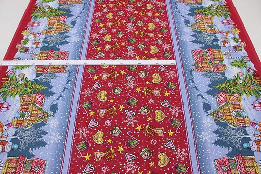 Рогожка Веселый праздник цв.красная малина, ш.1.5м, хлопок-100%, 160гр/м.кв - Купава фото 2