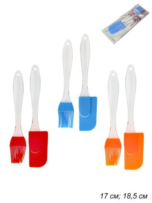 Кисточка и лопатка кулинарная силиконовая 17 см / RK-102-1 /уп 80/480/ - Галеонтрейд фото 4