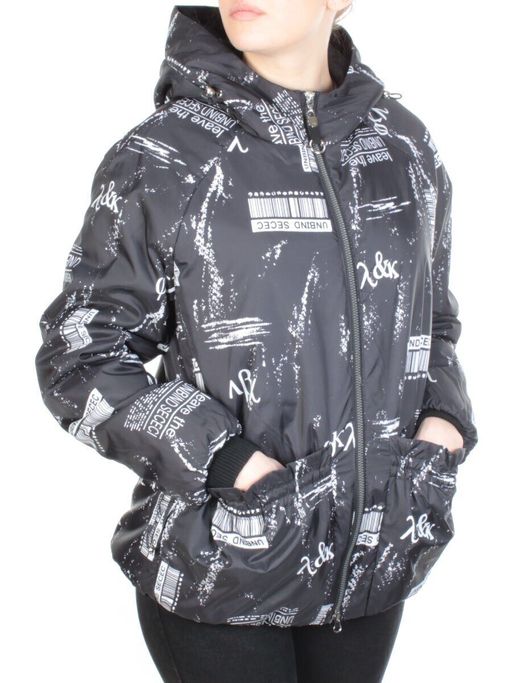 ZW-2183-1C BLACK Куртка демисезонная женская BLACK LEOPARD (100 гр.синтепона)