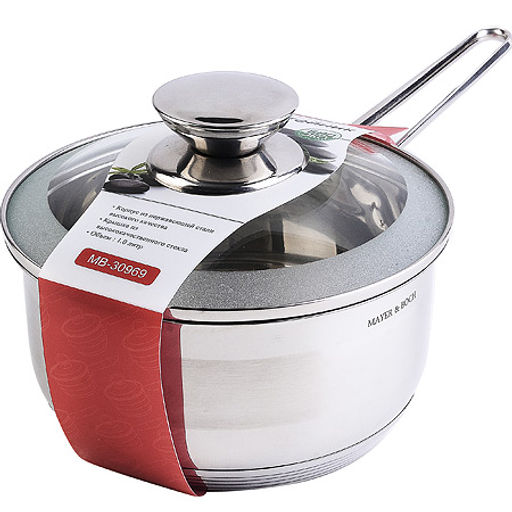 30969 Ковш с крышкой 1,5л 16 см нерж/ст MB (х8) - Mayer&boch фото 4