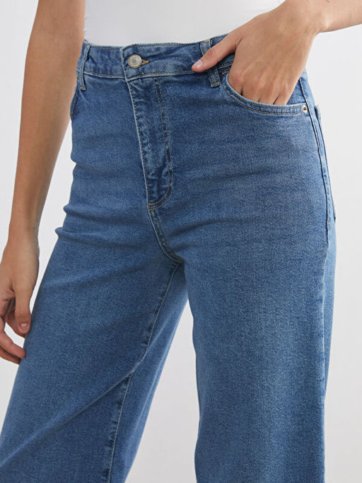 Wideleg Kad?n Jean Pantolon