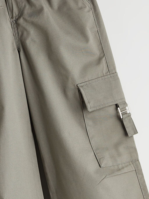 Beli Lastikli K?z ?ocuk Kargo Pantolon