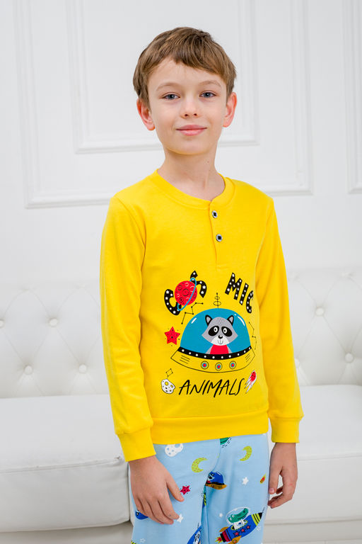 Пижама детская из интерлока Улыбка енот в нло - Амадэль фото 16