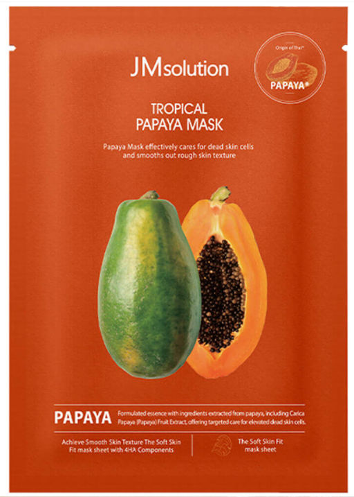 JMSOLUTION Тканевая маска выравнивающая с папайей Tropical Papaya Mask (30 мл)