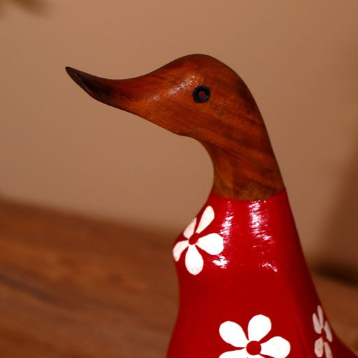 Сувенир «Утка в цветочек», 25 см, дерево