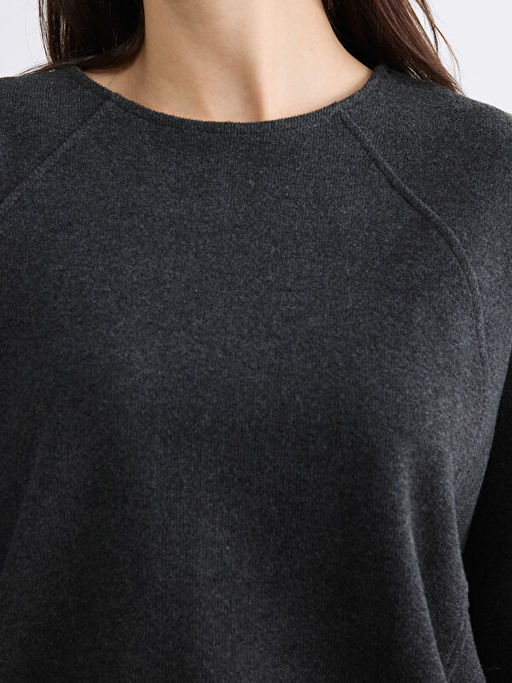 Bisiklet Yaka Oversize Bluz