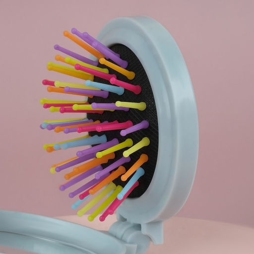 Расчёска массажная Плюшевые милости, складная, с зеркалом, d=7.5 см, МИКС - Qf фото 7