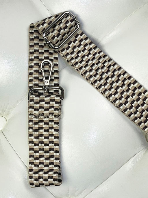 LACCOMA ремень 1000-шахматы-3,8-беж/темно-беж/коричн полиэстр