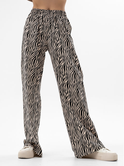 Стильные брюки из хлопка,черно-бежевые - Binita фото 5