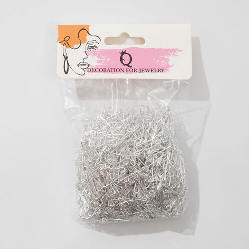 Штифт с петлёй СМ-1075, 1.4 см, 100 г, (±1000 шт.), цвет серебро