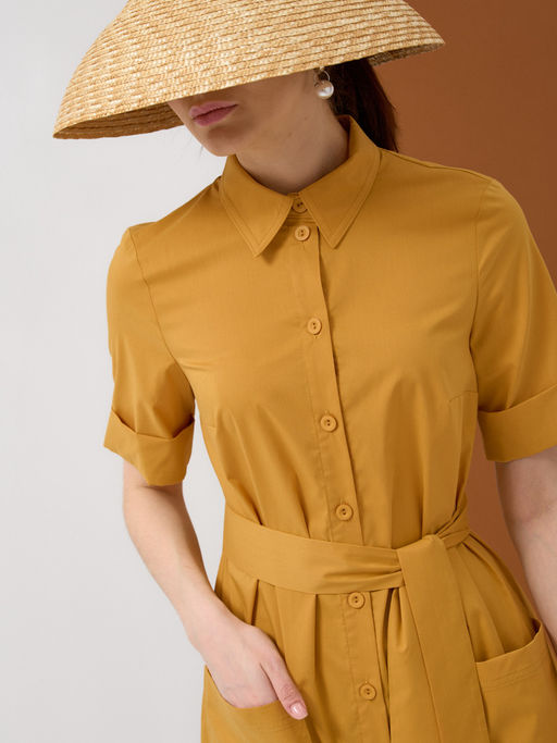 Платье хлопок OD-791-4 горчица OD-791-4