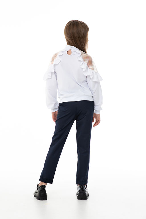 Синие школьные брюки для девочки Mooriposh, модель 0415  фото 3