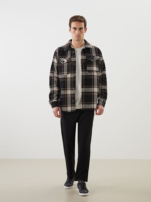 Regular Fit Uzun Kollu Ekose Erkek G?mlek Ceket