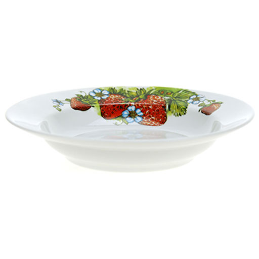 Тарелка глубокая фарфоровая Клубника д200мм, 250мл, h40мм, гладкий край (Россия) - Домашняя мода фото 2