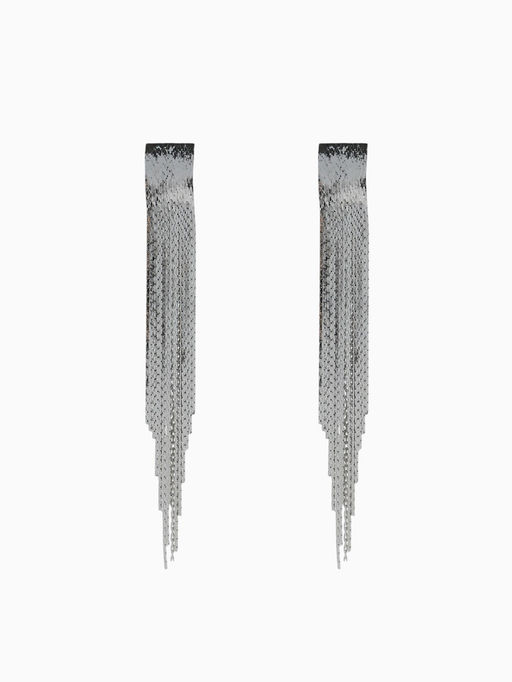 Серьги висячие «Голливуд» блеск нитей, цвет серебро, 14.5 см