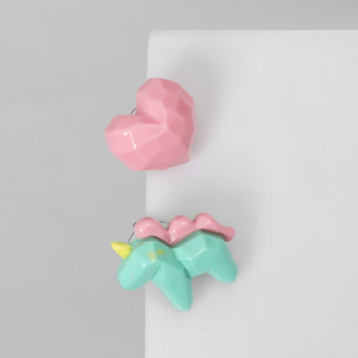 Серьги пластик Абстракция единорог и сердце, цветные - Queen fair фото 3