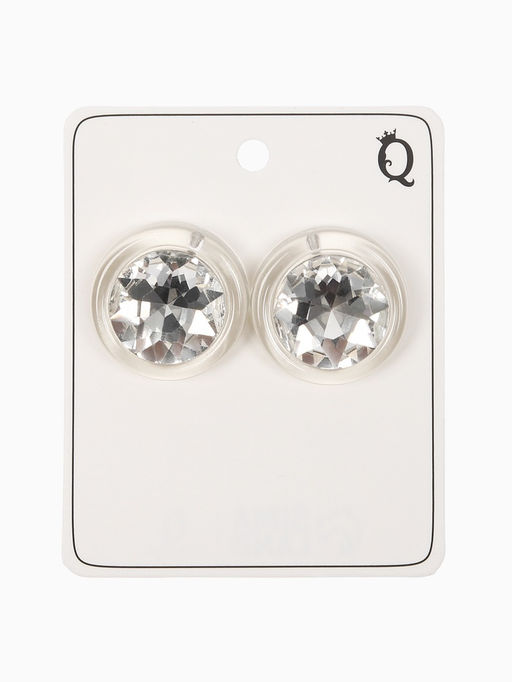 Серьги "Кристалл" круг, цвет прозрачно-белый