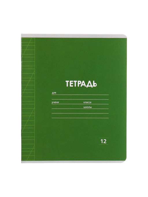Набор тетрадей 12 листов в косую линейку, Calligrata «Однотонная Классика», серые листы, МИКС