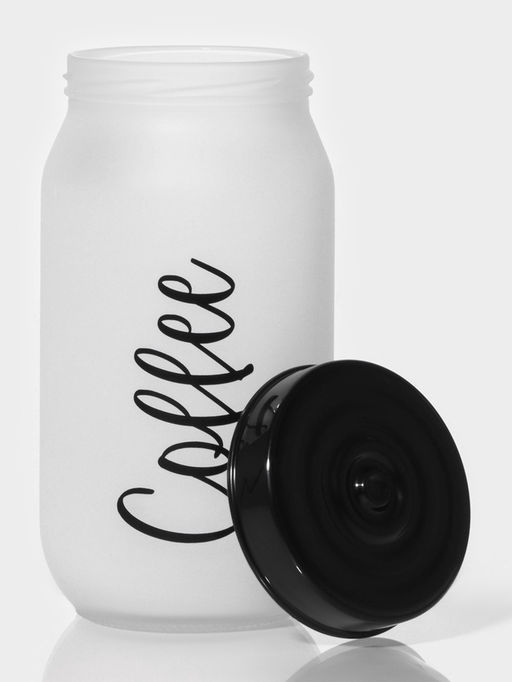 Банка для сыпучих продуктов Herevin Coffee, 1 л, стекло, белая