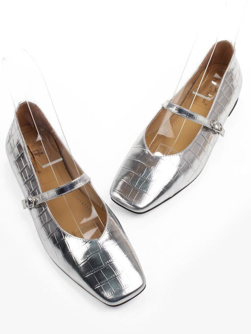06-2009-5C GREY/SILVER Туфли женские (натуральная кожа)