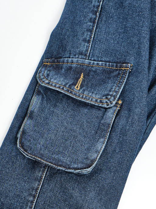 Джинсы карго 33-7655 синий - Mini maxi фото 14