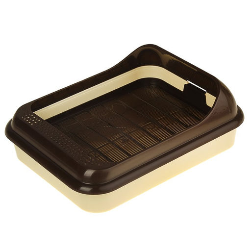 Туалет «Верный Друг» для кошек, с решёткой, 45×36×15 см, слоновая кость