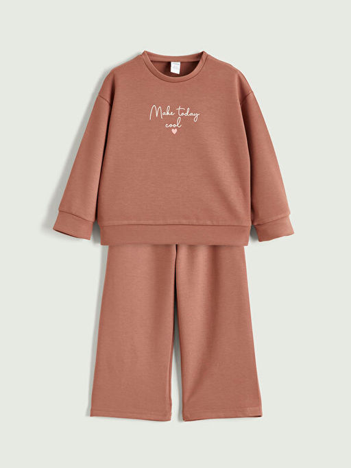 K?z ?ocuk Sweatshirt ve Pantolon Tak?m