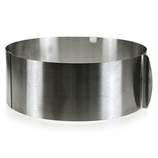 Форма кондитерская из нержавеющей стали для торта, раздвижная, д16-30см h8см, с мерной шкалой, цветная коробка (Китай) - Домашняя мода фото 2