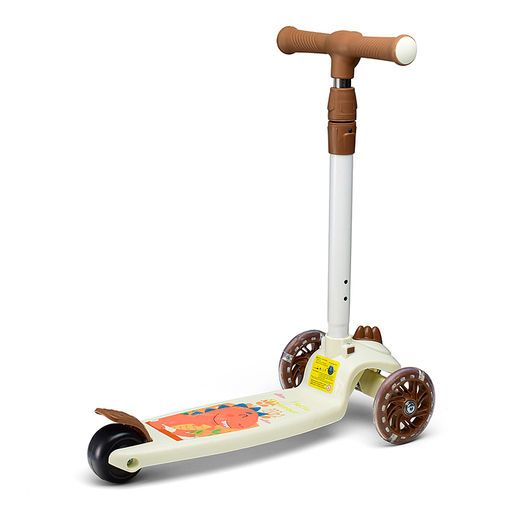 Самокат 3-х кол., коричневый, PU, в коробке