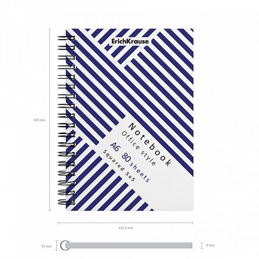 Цена за 5 шт. Тетрадь общая с пластиковой обложкой на спирали ErichKrause Blue Concept, А6, 80 листов, клетка  фото 4