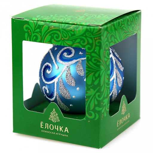 Елочная игрушка шар стеклянная Стужа д8,5см, ручная художественная роспись, подарочная упаковка (Россия) - Домашняя Мода фото 4