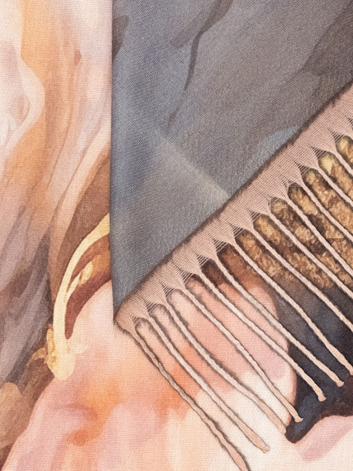 Палантин жен. виск+шерсть 70х195 LG33-602-16