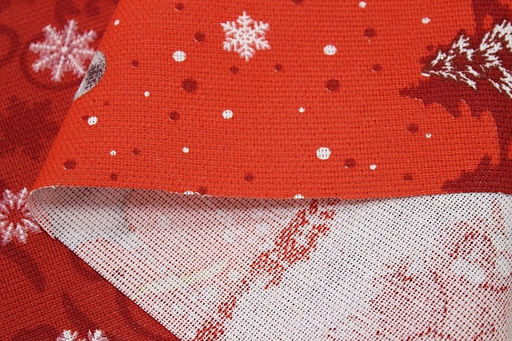 Рогожка Рождественский вечер цв.красный, ш.1.55м, хлопок-100%, 165гр/м.кв - Купава фото 2