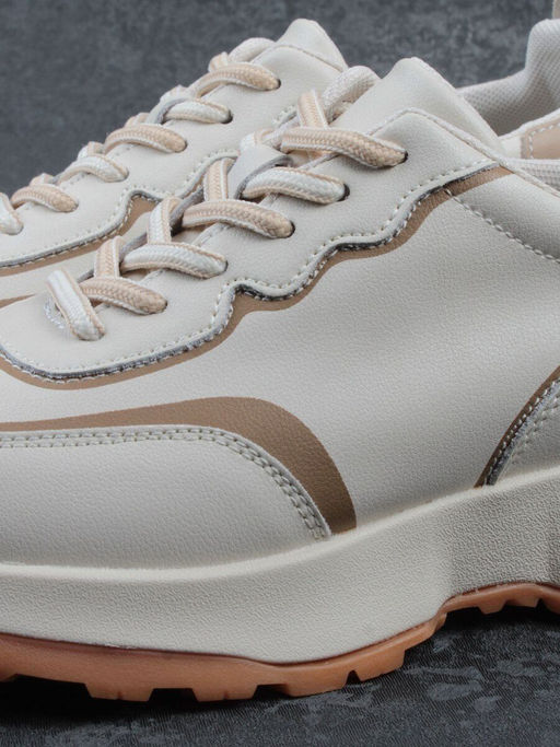 03-YC353-1 BEIGE Кроссовки женские (натуральная кожа) - Фабричный китай фото 3