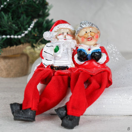 Фигурка Бабушка и Дедушка мороз, висячие ножки / CHR243 /уп 96/Новый год - Галеонтрейд фото 3