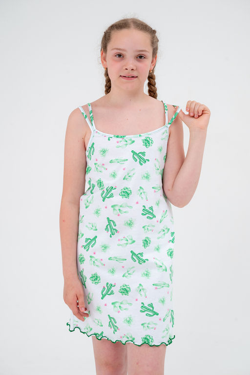 Ночная сорочка детская из кулирки Оливия кактус - Амадэль фото 3