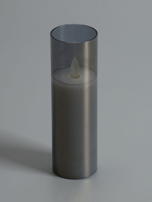 Светодиодная свеча «Серебристая», 16×5.5 см, от батареек AAx2, свечение тёплое белое