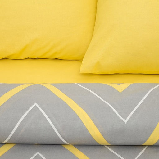 Постельное бельё Этель 2 сп Жёлто-серые зигзаги 175х215, 200х220, 70х70-2 шт  фото 2