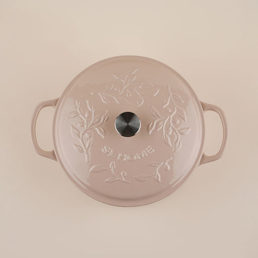 Кастрюля SL Home, 6 л, d=28 см, h=12.5 см, индукция, с эмалированным покрытием, чугун, бежевая