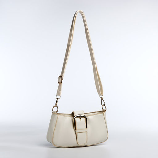 Сумка-багет на молнии, цвет белый - Simaland фото 3