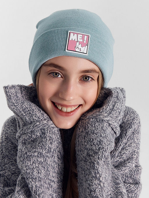 Шапка детская мятная с нашивкой - Mark formelle фото 6