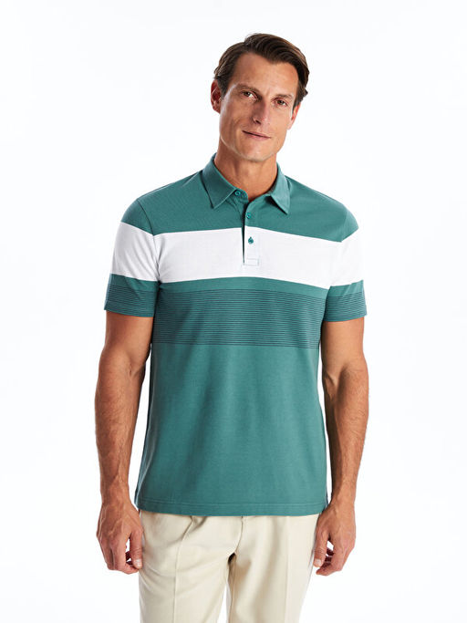 Polo Yaka K?sa Kollu ?izgili Erkek Ti??rt